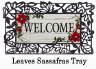 Sassafras Red Floral Welcome Mat - 10 x 22 Insert Doormat