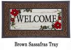 Sassafras Red Floral Welcome Mat - 10 x 22 Insert Doormat