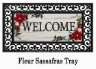 Sassafras Red Floral Welcome Mat - 10 x 22 Insert Doormat