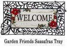 Sassafras Red Floral Welcome Mat - 10 x 22 Insert Doormat