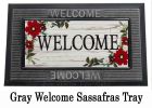 Sassafras Red Floral Welcome Mat - 10 x 22 Insert Doormat