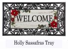 Sassafras Red Floral Welcome Mat - 10 x 22 Insert Doormat