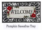 Sassafras Red Floral Welcome Mat - 10 x 22 Insert Doormat