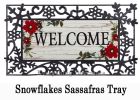 Sassafras Red Floral Welcome Mat - 10 x 22 Insert Doormat