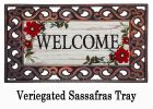 Sassafras Red Floral Welcome Mat - 10 x 22 Insert Doormat