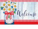 Red Gingham Daisy Indoor & Outdoor Insert Doormat - 18 x 30
