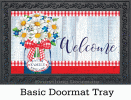 Red Gingham Daisy Indoor & Outdoor Insert Doormat - 18 x 30