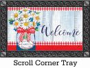 Red Gingham Daisy Indoor & Outdoor Insert Doormat - 18 x 30