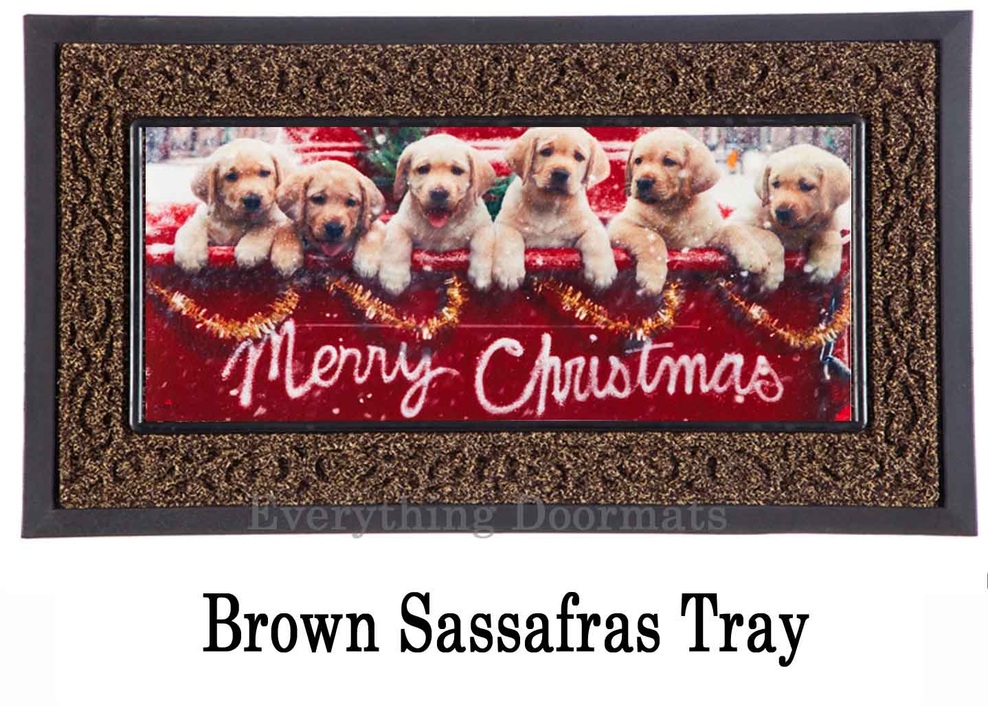 Evergreen Red Truck W/Pups Sassafras Mat Insert & Paw Prints Tray 