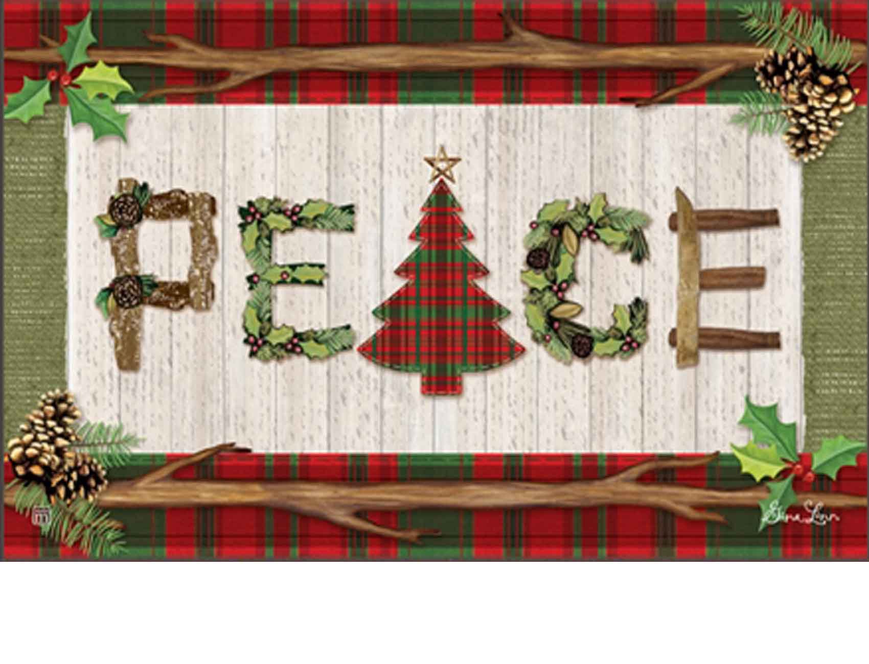 Indoor & Outdoor Rustic Christmas MatMate Doormat18x30