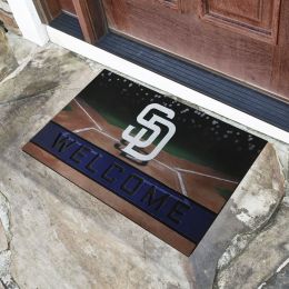 San Diego Padres Flocked Rubber Doormat - 18 x 30