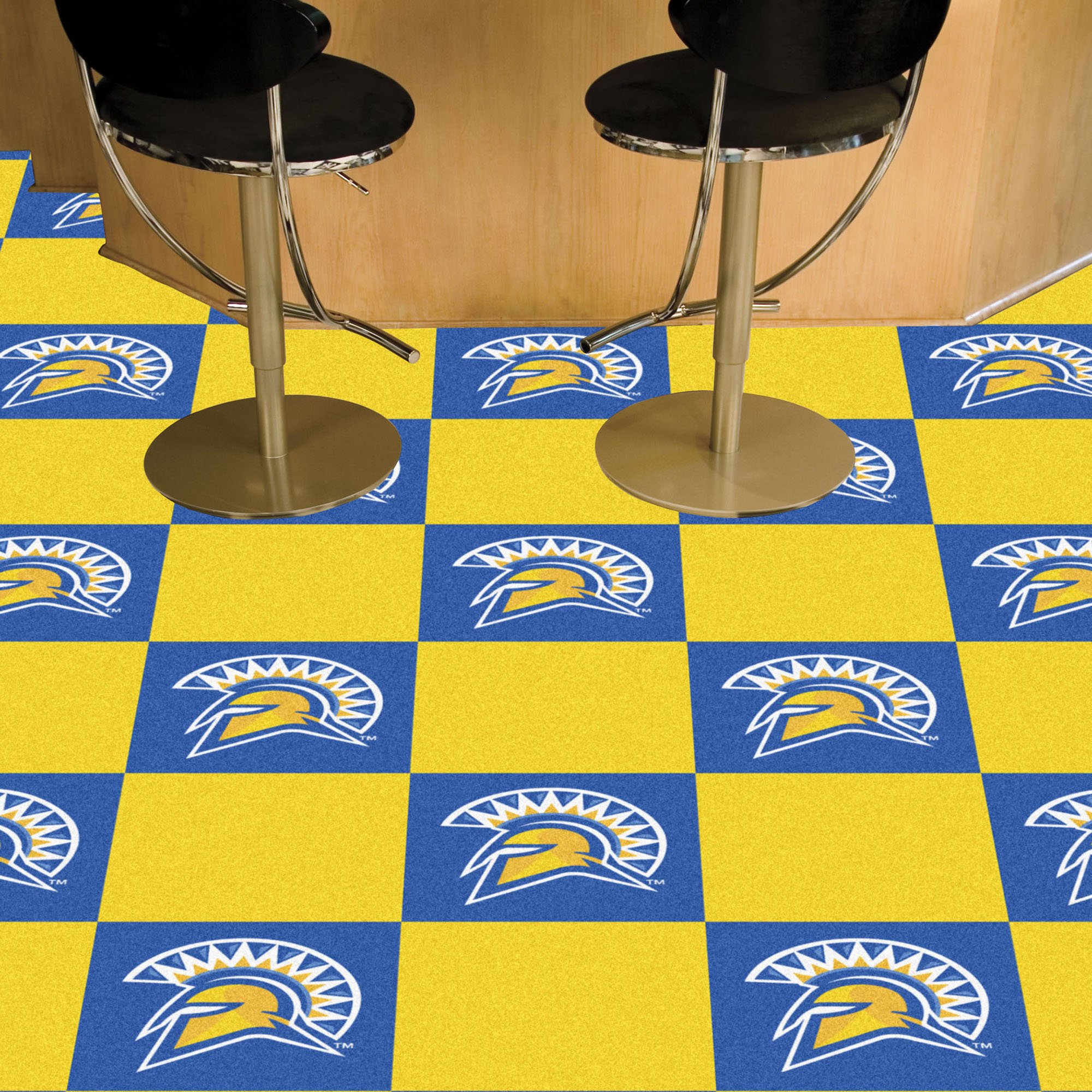 Sjsu Spartans Team Carpet Tiles 45 Sq Ft