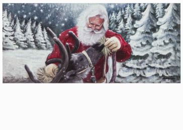 Santa and His Reindeer Sassafras Mat - 10 x 22 Insert Doormat