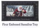 Santa and His Reindeer Sassafras Mat - 10 x 22 Insert Doormat