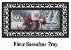 Santa and His Reindeer Sassafras Mat - 10 x 22 Insert Doormat