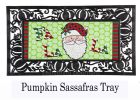 Santa Claus with Holly Sassafras Mat - 10 x 22 Insert Doormat