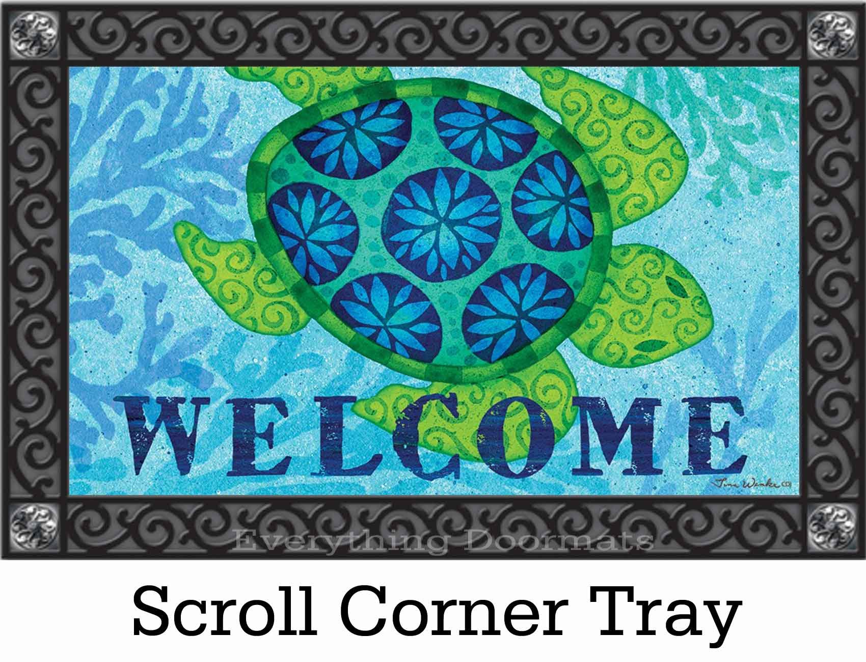 Indoor & Outdoor Sea Turtle Insert Doormat 18x30