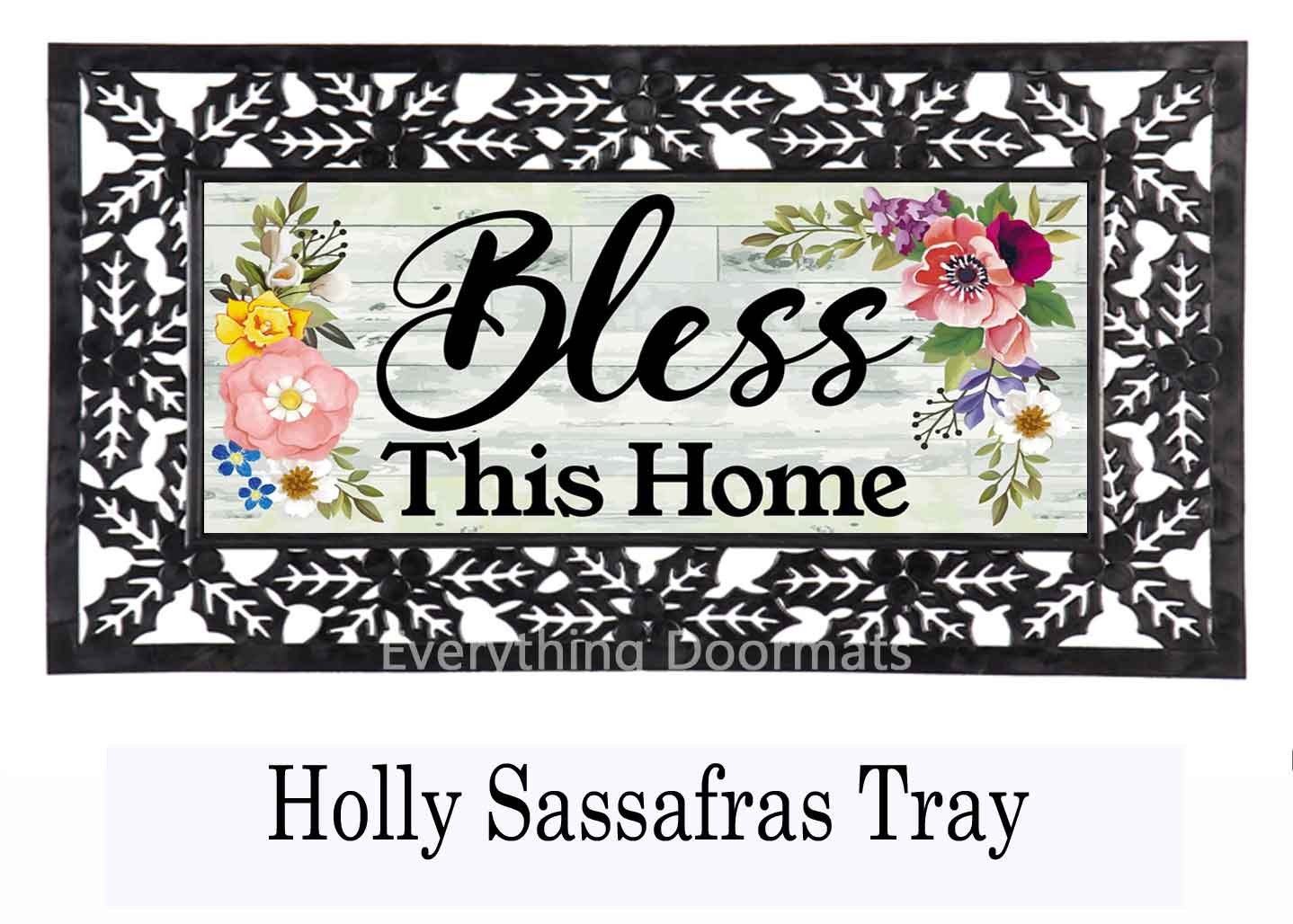 Shiplap Floral Bless This Home Sassafras Mat 10 X 22 Insert Doormat