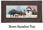 Sassafras Snowman and Songbirds Mat - 10 x 22 Insert Doormat