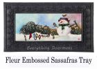 Sassafras Snowman and Songbirds Mat - 10 x 22 Insert Doormat