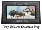 Sassafras Snowman and Songbirds Mat - 10 x 22 Insert Doormat