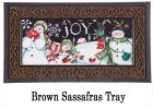 Snowman Holiday Sassafras Mat - 10 x 22 Insert Doormat