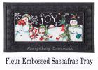 Snowman Holiday Sassafras Mat - 10 x 22 Insert Doormat