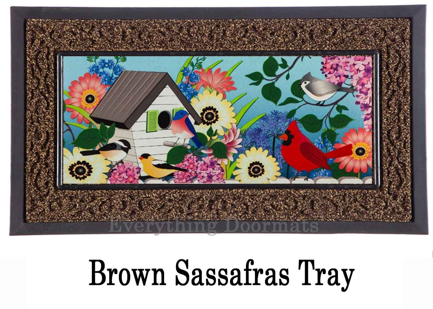 Sassafras Song Bird Floral Mat 10 x 22 Insert Doormat