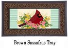 Spring Floral Cardinal Sassafras Mat - 10 x 22 Insert Doormat
