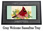 Spring Floral Cardinal Sassafras Mat - 10 x 22 Insert Doormat