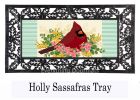 Spring Floral Cardinal Sassafras Mat - 10 x 22 Insert Doormat