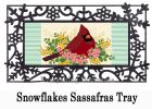 Spring Floral Cardinal Sassafras Mat - 10 x 22 Insert Doormat