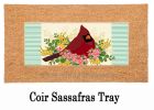 Spring Floral Cardinal Sassafras Mat - 10 x 22 Insert Doormat