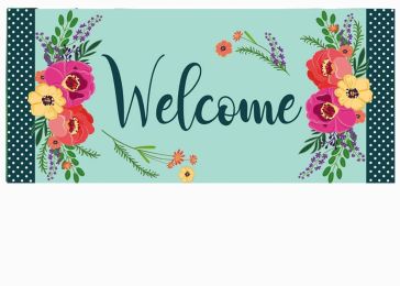 Spring Floral Welcome Sassafras Mat - 10 x 22 Insert Doormat