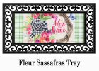 Spring Floral Wreath Sassafras Mat - 10 x 22 Insert Doormat