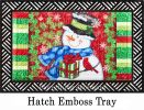 Hatch Embossed Starry Night Snowman Doormat - 19 x 30