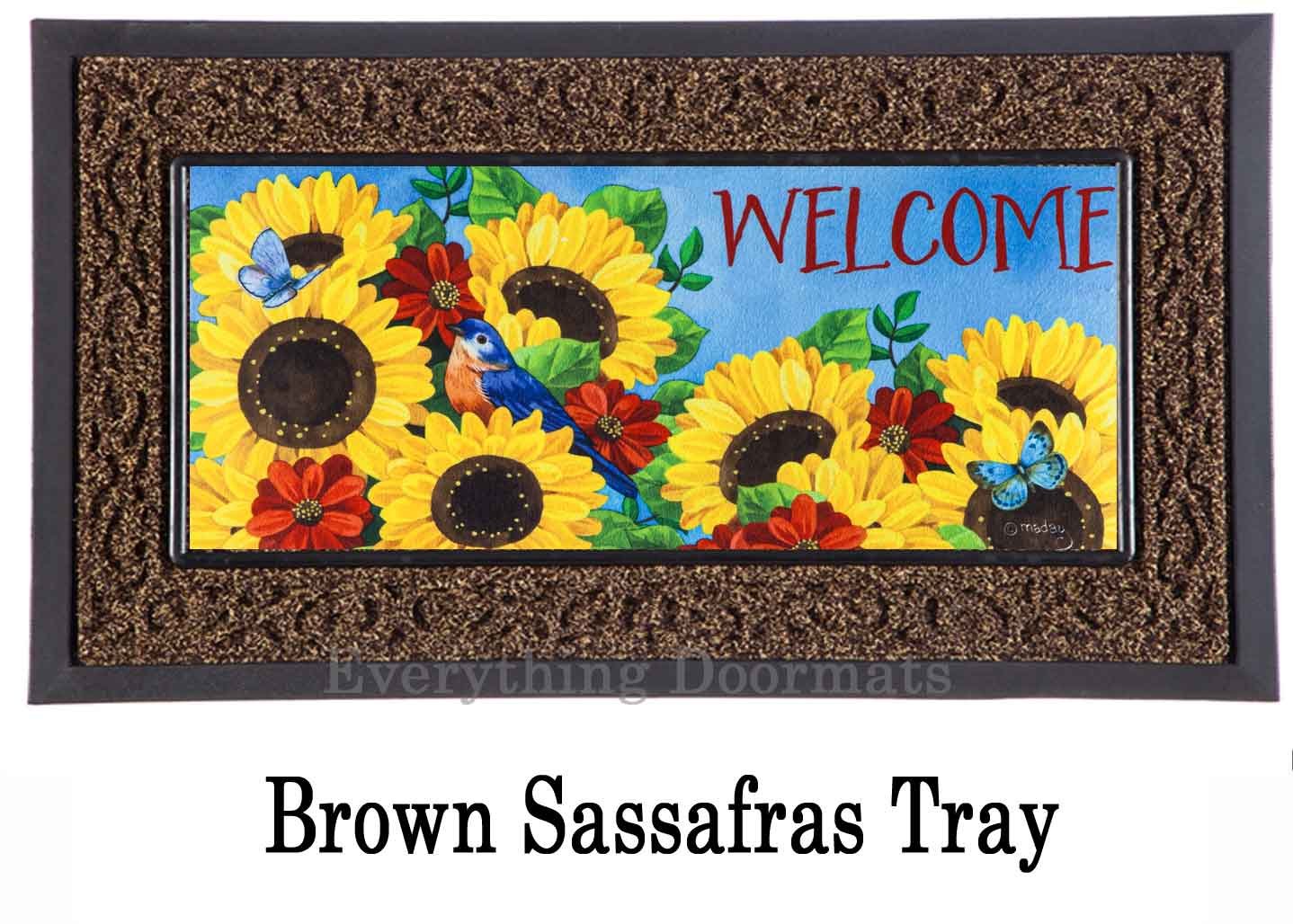 Stars and Stripes Watering Can Sassafras Mat 10x22 Insert Doormat