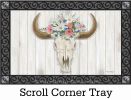 Indoor & Outdoor Steer Floral Insert Doormat - 18 x 30