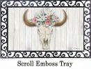 Indoor & Outdoor Steer Floral Insert Doormat - 18 x 30