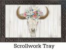 Indoor & Outdoor Steer Floral Insert Doormat - 18 x 30