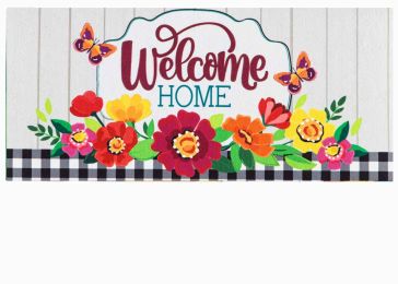 Summer Floral with Butterflies Sassafras Mat - 10x22 Insert Doormat