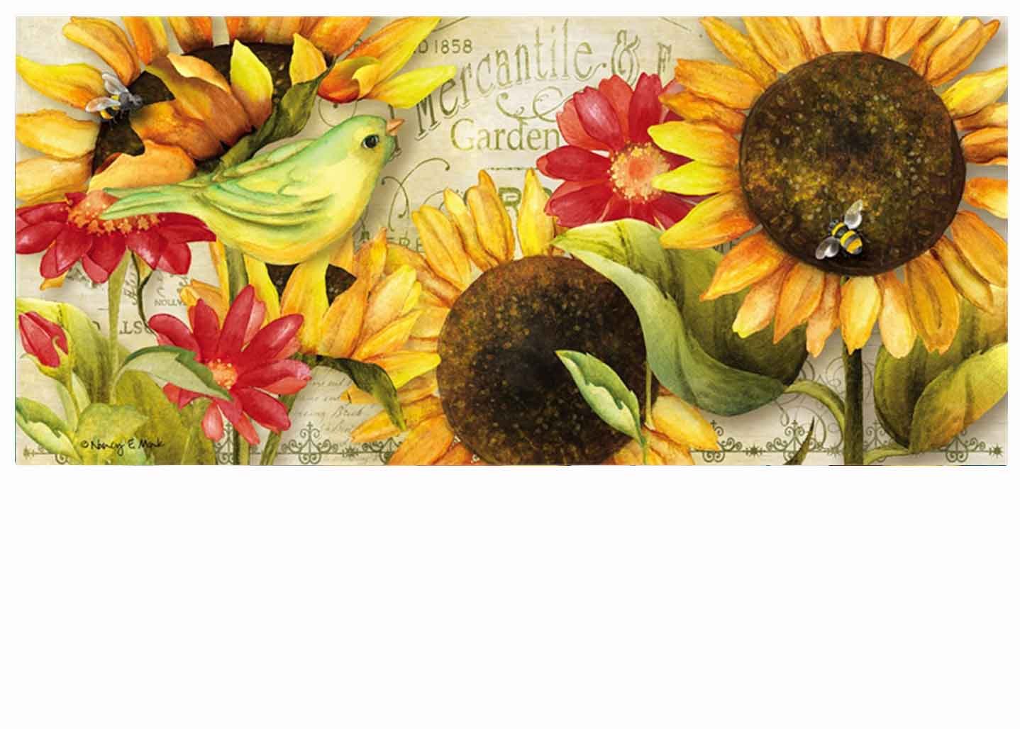 Sassafras Sunflowers Mat 10 x 22 Insert Doormat