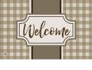 Tan Check Welcome Indoor & Outdoor MatMate Doormat - 18x30