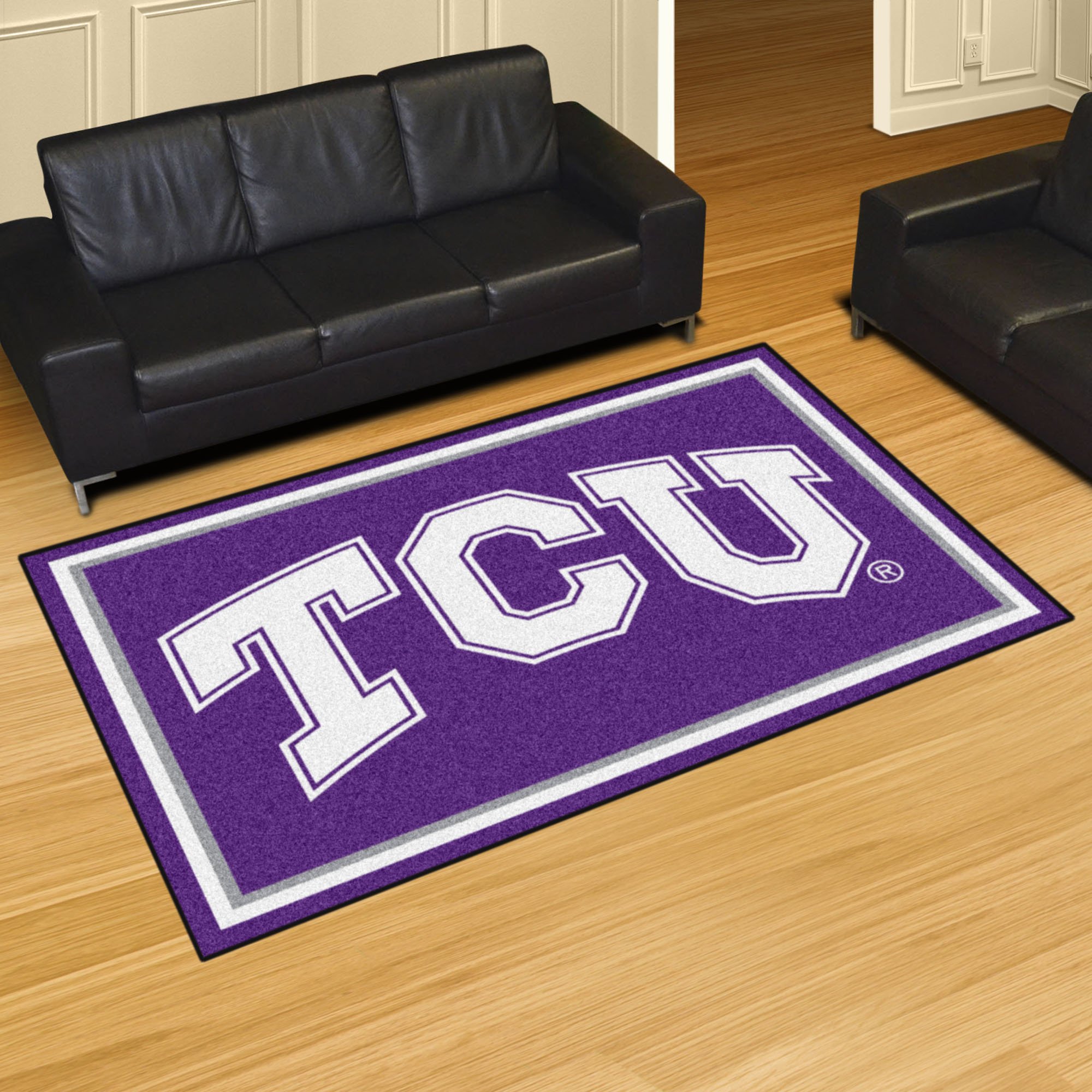 Texas Christian University Horned Frogs Area Rug â€“ 5 x 8