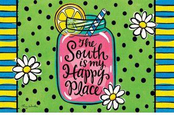 Indoor & Outdoor South Happy Place Insert Doormat-18x30