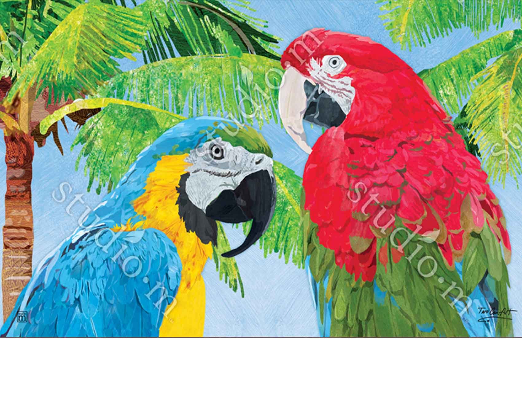 Indoor Outdoor Tropical Beauties Matmate Doormat 18x30
