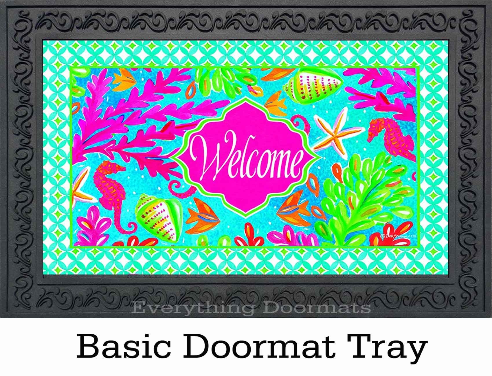 Indoor Outdoor Tropical Welcome Insert Doormat 18 X 30