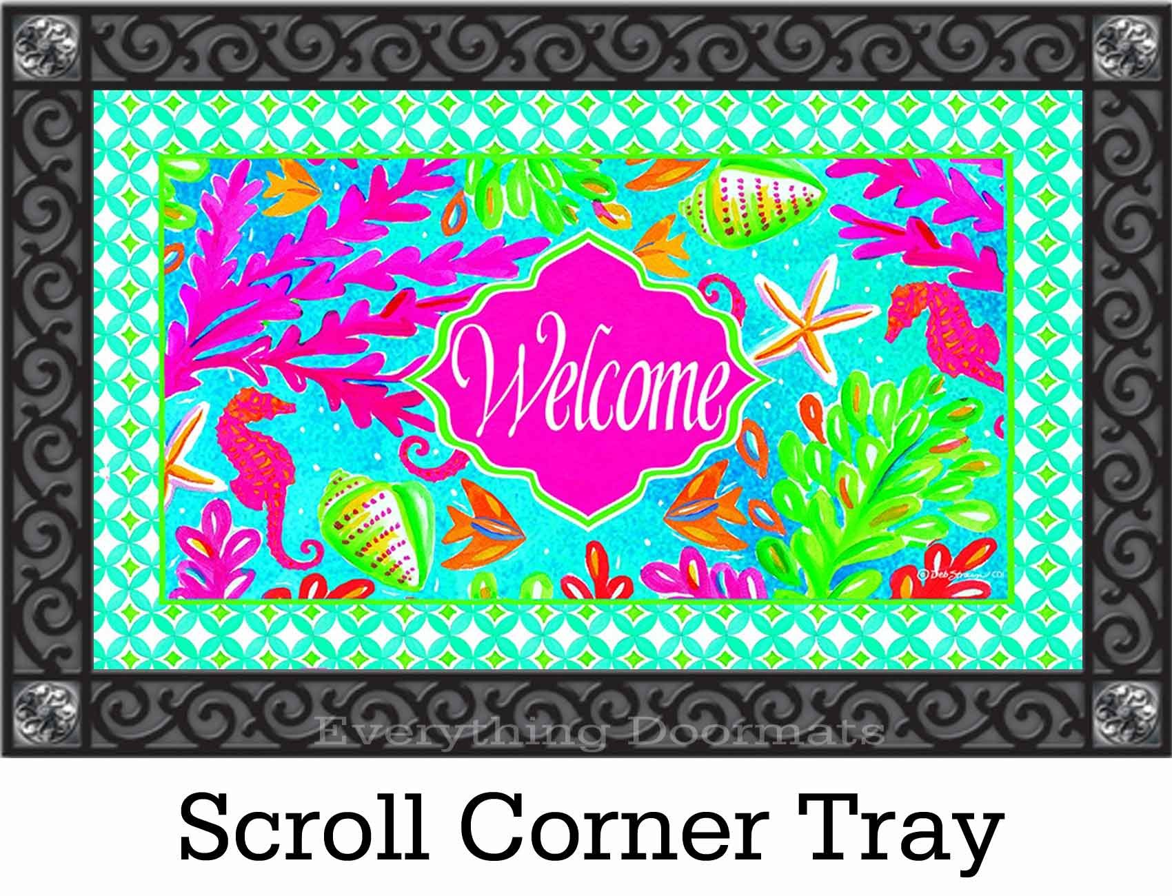 Indoor Outdoor Tropical Welcome Insert Doormat 18 X 30