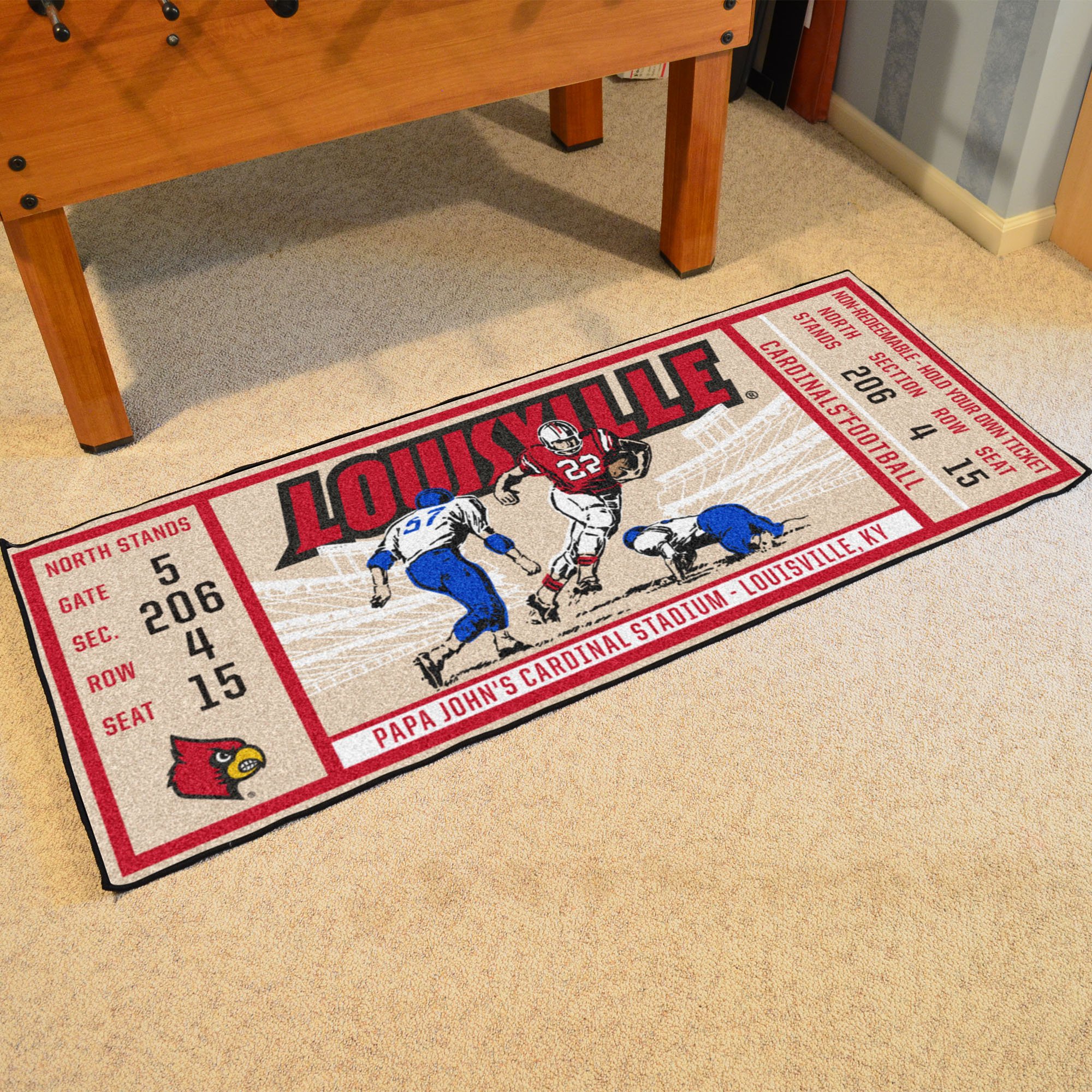 Louisville Cardinals Ticket Runner Mat - 29.5 x 72