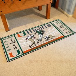 Miami Hurricanes Ticket Runner Mat - 29.5 x 72